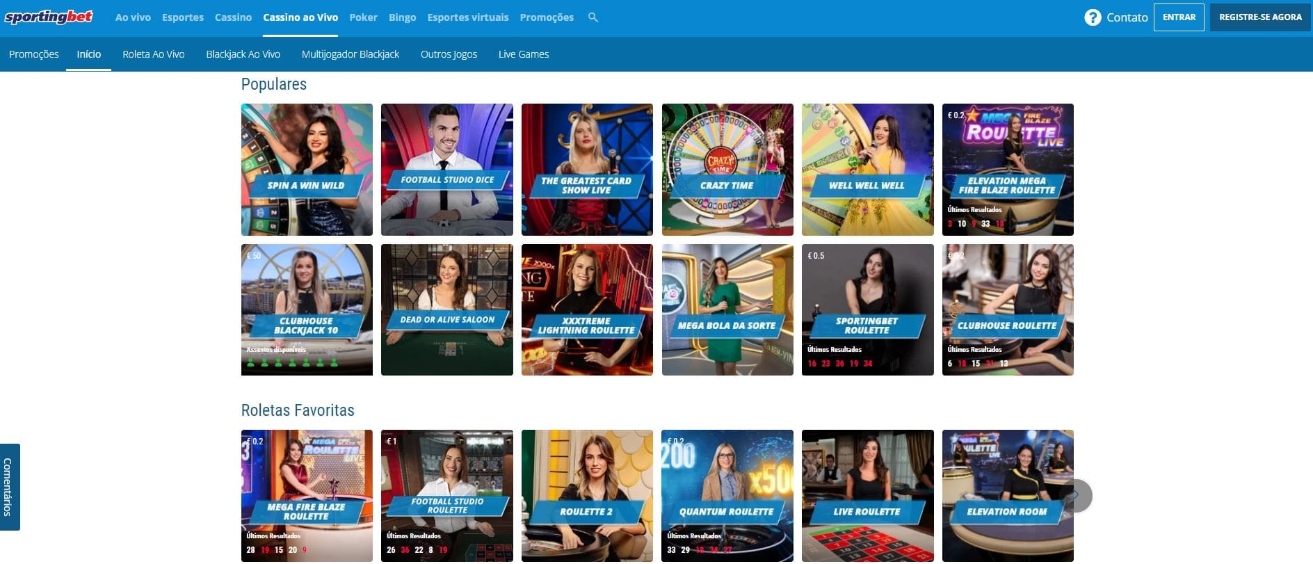 Aposte no cassino da Sportingbet