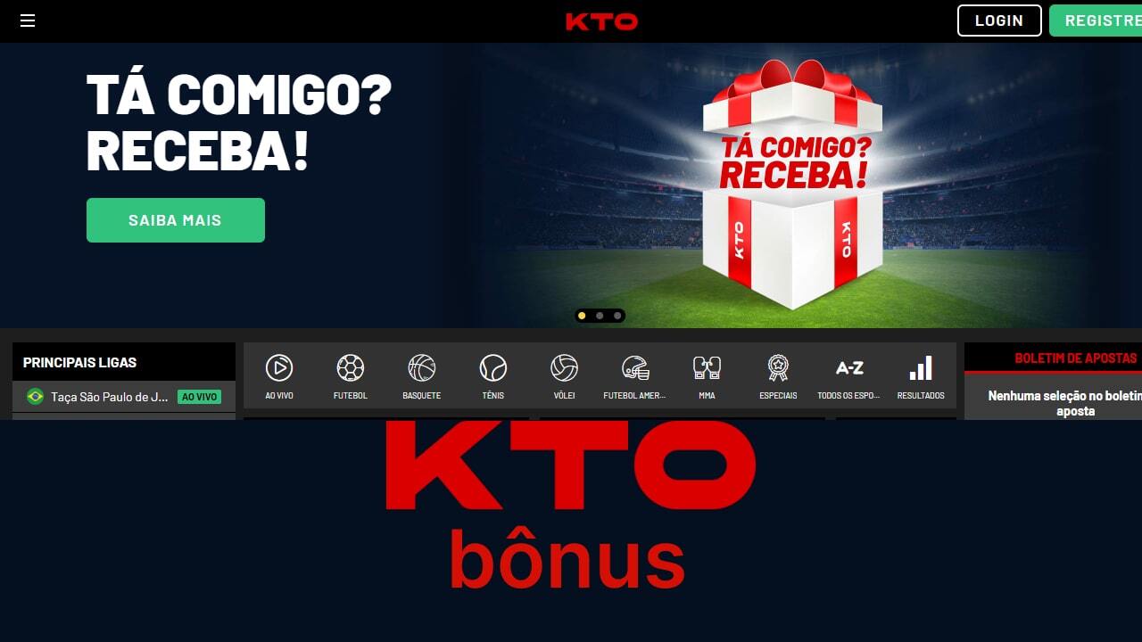 bônus disponíveis no kto