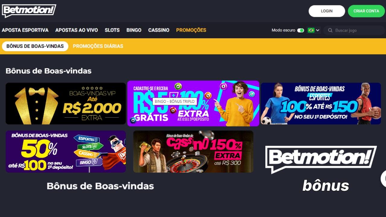 Betmotion bonus disponíveis