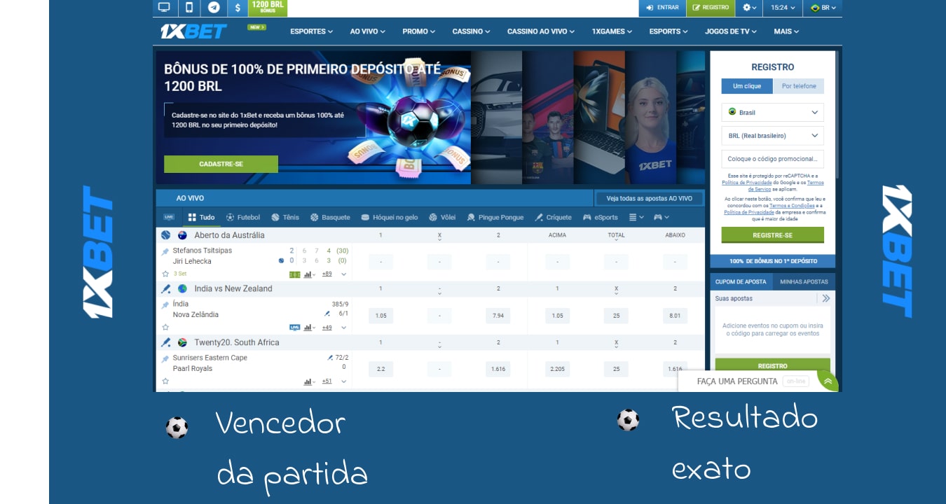 1xbet apostas de futebol